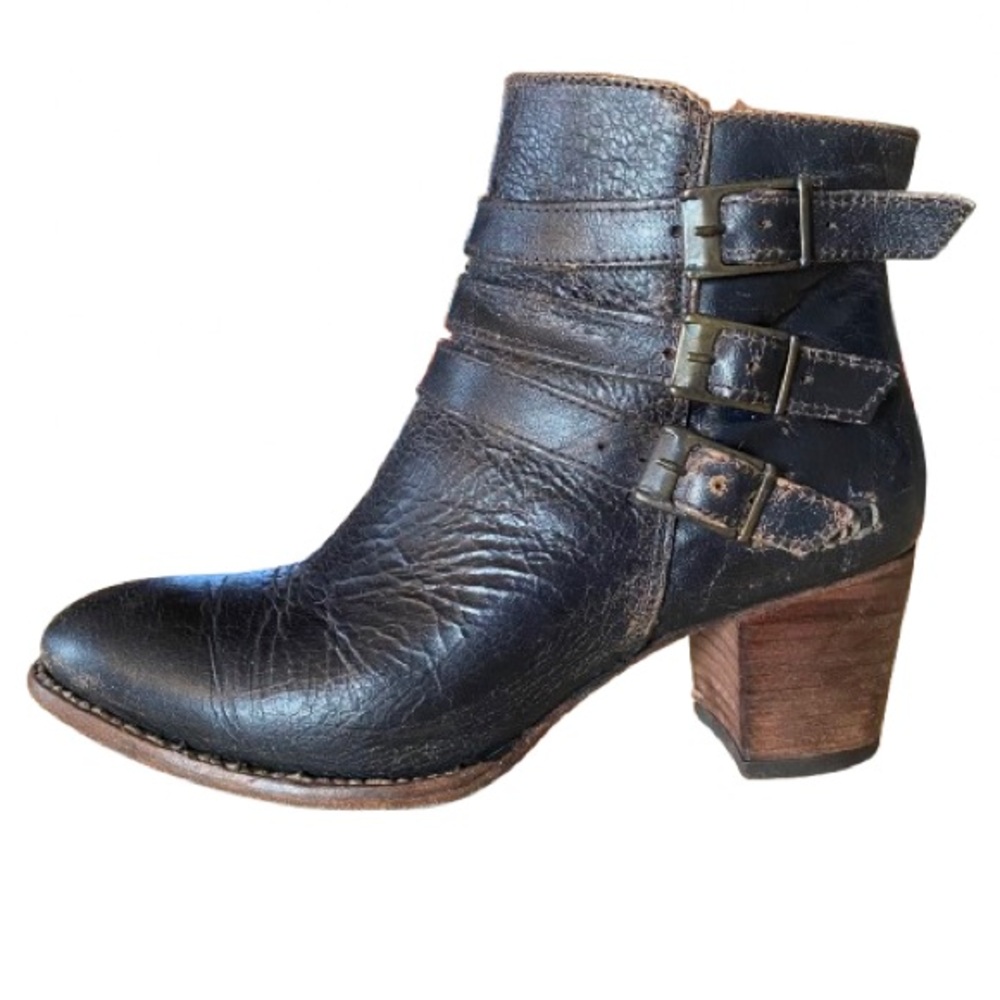 Bed Stu Women’s Begin Leather Ankle Boots Size 8 Bench Made Edgy Western Boho
